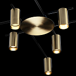 Потолочный светильник с 8-ю цилиндрическими плафонами цвета латунь TRIBES CHANDELIER варинант исполнения - 4 | Loft Concept в Барнауле