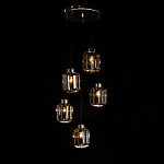 Люстра с 5-ю плафонами серого цвета Smoked Prism варинант исполнения - 3 | Loft Concept в Барнауле