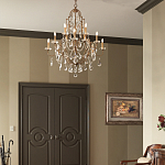 Люстра многоярусная с 12-ю лампами и стеклянными подвесками в классическом стиле Feiss варинант исполнения - 3 | Loft Concept в Барнауле