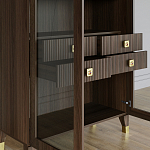 Дизайнерский шкаф витрина Elsa Dreams Walnut с 4-мя ящиками варинант исполнения - 8 | Loft Concept в Барнауле