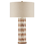 Настольная лампа с узором вдоль колоннообразного основания Brick Surface варинант исполнения - 3 | Loft Concept в Барнауле