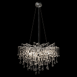 Люстра подвесная с прозрачными стеклянными подвесками в форме капель Диаметр 60 см Droplet Chandelier варинант исполнения - 11 | Loft Concept в Барнауле