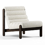 Кресло с деревянным каркасом и обивкой из белой ткани букле Medieval Furniture варинант исполнения - 2 | Loft Concept в Барнауле