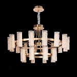 Люстра двухъярусная круглая с текстурными цилиндрическими плафонами Glimpse варинант исполнения - 9 | Loft Concept в Барнауле