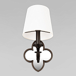 Бра с белым текстильным абажуром и декоративным основанием в виде четырехлистника с зеркальной вставкой Vitorino варинант исполнения - 3 | Loft Concept в Барнауле