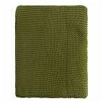 Плед из хлопка жемчужной вязки оливкового цвета Waffle Comfort варинант исполнения - 4 | Loft Concept в Барнауле