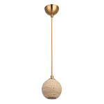 Подвесной светильник с шарообразным плафоном из травертина Shaw Marble Lighting варинант исполнения - 1 | Loft Concept в Барнауле