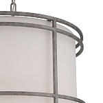 Подвесной светильник в виде барабана с тканевым абажуром и металлическим каркасом Warm Glow варинант исполнения - 1 | Loft Concept в Барнауле