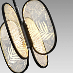 Люстра с гравировкой на акриловых плафонах Gravyura Black D 33 см варинант исполнения - 3 | Loft Concept в Барнауле