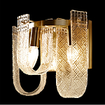 Бра с металлическим основанием золотого цвета и хрустальными подвесками Textured Glass варинант исполнения - 5 | Loft Concept в Барнауле