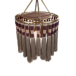 Люстра круглая плетеная с кисточками Walnut Chandelier Tassels Boho Style варинант исполнения - 1 | Loft Concept в Барнауле