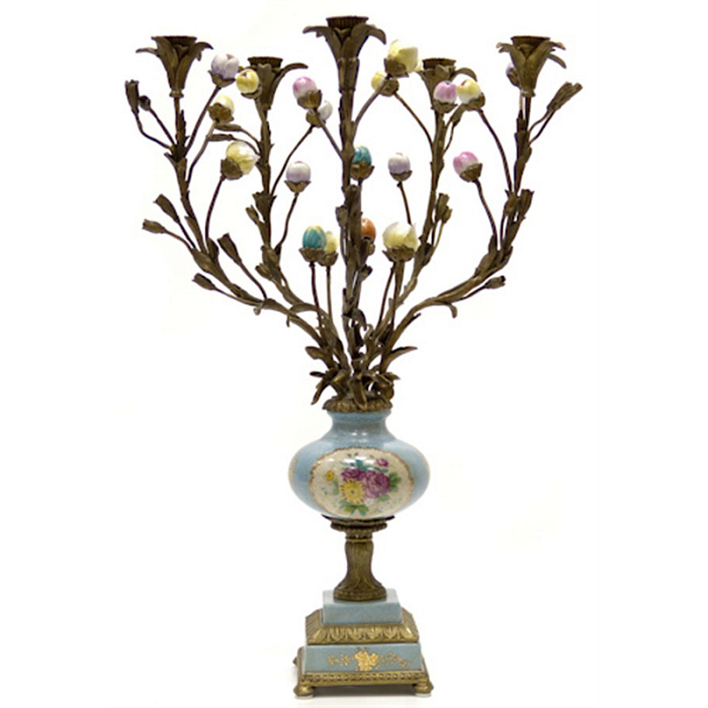 Подсвечник Multi-Colored Buds Бронза Голубой пастельный Мульти Подсвечник Multi-Colored Buds Бронза Голубой пастельный Мульти в Барнауле | Loft Concept