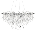 Люстра подвесная с прозрачными стеклянными подвесками в форме капель Диаметр 100 см Droplet Chandelier варинант исполнения - 16 | Loft Concept в Барнауле