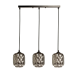 Люстра с тремя плафонами из серого граненого стекла Smoked Prism варинант исполнения - 2 | Loft Concept в Барнауле