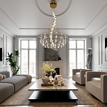 Люстра подвесная из металла с хрустальными прозрачными подвесками Quasar 81 варинант исполнения - 6 | Loft Concept в Барнауле