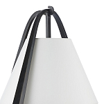 Торшер с черным каркасом и белым тканевым абажуром в форме конуса Stylish Solution варинант исполнения - 2 | Loft Concept в Барнауле