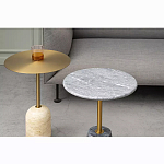 Кофейный столик круглый из мрамора серый Reliable Foundation варинант исполнения - 1 | Loft Concept в Барнауле