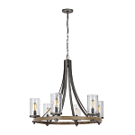 Люстра с цилиндрическим плафонами из толстого волнистого стекла в индустриальном стиле Feiss варинант исполнения - 8 | Loft Concept в Барнауле