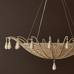 Люстра из деревянных бусин с подвесками в виде капель Wooden Beads варинант исполнения - 2 | Loft Concept в Барнауле