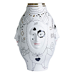 Ваза с декоративными лицами и графическими элементами в виде сердец и символов Faces of Imagination варинант исполнения - 1 | Loft Concept в Барнауле