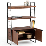 Стеллаж из стали и орехового дерева Derek Wood Rack варинант исполнения - 3 | Loft Concept в Барнауле