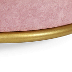 Банкетка круглая пыльно-розовый велюр на 4-х металлических ножках золотого цвета SANJAY варинант исполнения - 3 | Loft Concept в Барнауле