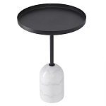 Кофейный столик с круглой чёрной столешницей и мраморным основанием Exquisite Practicality варинант исполнения - 1 | Loft Concept в Барнауле