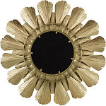 Зеркало круглое настенное в металлической раме Sunny Golden Petals варинант исполнения - 4 | Loft Concept в Барнауле