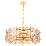 Люстра круглая золотого цвета с круглыми хрустальным элементами Solyria варинант исполнения - 1 | Loft Concept в Барнауле