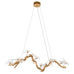 Люстра подвесная линейная с прозрачными стеклянными птичками на ветвях Serip Voa варинант исполнения - 2 | Loft Concept в Барнауле