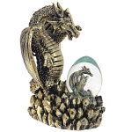 Декоративная статуэтка Дракон и стеклянное яйцо Dragon and Glass Egg Gold Black варинант исполнения - 1 | Loft Concept в Барнауле