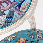 Стул из массива бука с изображением птиц и цветов Turquoise Beige Chinoiserie Garden Chair варинант исполнения - 2 | Loft Concept в Барнауле