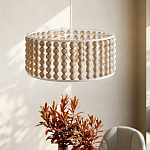 Люстра в форме цилиндра с вставками из деревянных бусин Wooden Beads варинант исполнения - 6 | Loft Concept в Барнауле