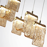 Подвесной светильник линейный с плафонами волнистой формы из фактурного стекла Big Wave варинант исполнения - 10 | Loft Concept в Барнауле