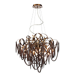 Люстра подвесная с объемной композицией из скрученных лент и металлических цепочек Atlantis Chain варинант исполнения - 2 | Loft Concept в Барнауле