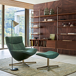 Кресло вращающееся с подставкой для ног зеленое Verdante варинант исполнения - 5 | Loft Concept в Барнауле