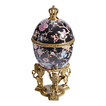 Шкатулка в форме яйца на величественных львах из фарфора с бронзовыми элементами Eden Garden варинант исполнения - 3 | Loft Concept в Барнауле