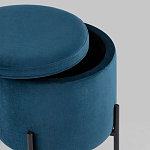 Синий пуф на черных ножках SANJAY варинант исполнения - 3 | Loft Concept в Барнауле