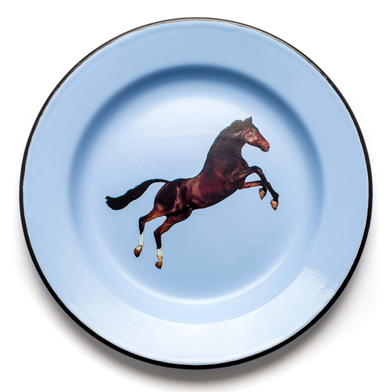 Тарелка Seletti Horse Голубой Коричневый Тарелка Seletti Horse Голубой Коричневый в Барнауле | Loft Concept