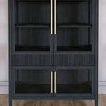 Витрина Primo со стеклянными фасадами и 2 ящиками Черный дуб варинант исполнения - 2 | Loft Concept в Барнауле