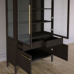 Витрина Primo со стеклянными фасадами и буфетом шпон Темный орех варинант исполнения - 5 | Loft Concept в Барнауле