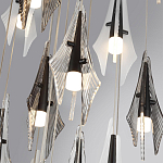 Люстра каскадная с 24-мя рельефными прозрачными плафонами в форме лепестков Glass Pod  варинант исполнения - 6 | Loft Concept в Барнауле