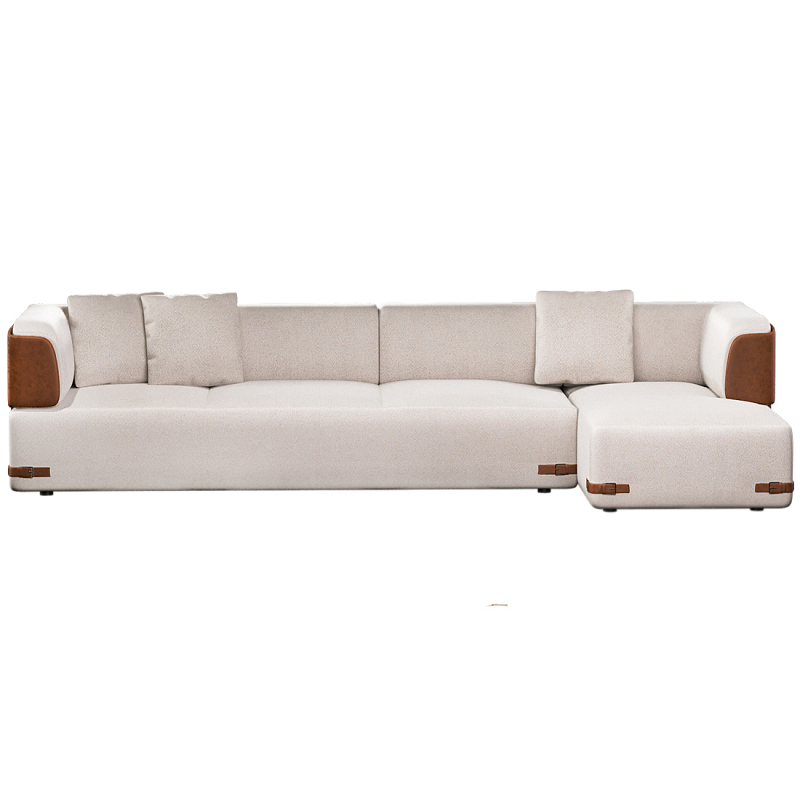 Угловой диван Richmond Молочный Коричневый в Барнауле | Loft Concept 