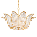 Люстра в форме тюльпана с лепестками из прозрачных стеклянных бусин Hanging Flowers варинант исполнения - 3 | Loft Concept в Барнауле