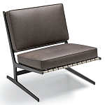 Дизайнерское кресло без подлокотников кожаное на металлическом каркасе PAULA Armchair варинант исполнения - 1 | Loft Concept в Барнауле