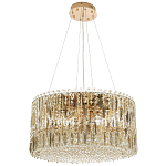Круглая люстра с металлическими и хрустальными подвесками Bonnay Crystal Chandelier варинант исполнения - 6 | Loft Concept в Барнауле