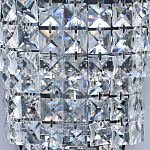 Бра настенное цвета хром с прозрачными квадратными хрустальными подвесками Crystal Regena варинант исполнения - 5 | Loft Concept в Барнауле