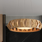 Люстра круглая из толстых деревянных реек Wooden Slats варинант исполнения - 5 | Loft Concept в Барнауле