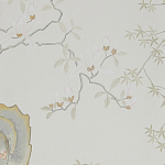 Обои ручная роспись Summer Night Blossom Colourway SC-122 on Bleached white dyed silk варинант исполнения - 2 | Loft Concept в Барнауле