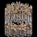 Люстра круглая с декоративными элементами в виде крупных хрустальных цветов Palace Gardens варинант исполнения - 5 | Loft Concept в Барнауле
